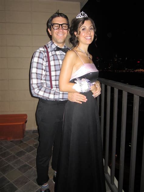 nerd and prom queen homemade halloween couples costumes 2020
