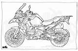 Motorcycle Bmw Coloring R1200gs Adult Colouring Illustration Pages Motos Sheets Markers Copic sketch template