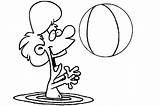 Ball Beach Coloring Pages Cliparts Clipart Library Cartoon sketch template