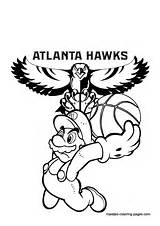 Coloring Pages Atlanta Hawks Nba sketch template