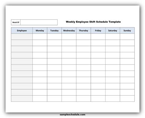 weekly employee work schedule template goimages ily