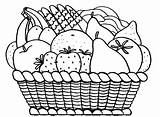 Basket Fruit Fruits Coloring Pages Vegetable Drawing Sketch Bowl Color Easy Printable Empty Print Pencil Baskets Kids Getdrawings Sheets Template sketch template