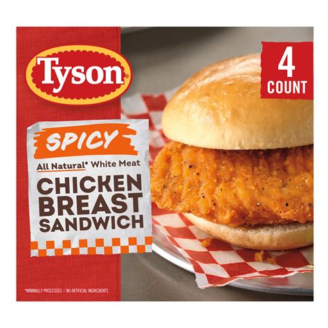 tyson spicy chicken breast frozen sandwiches shop sandwiches