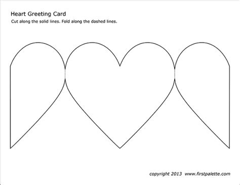 heart greeting card  printable templates coloring   fold