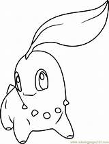 Chikorita Coloringpages101 Pokémon Colouring sketch template