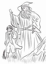 Gandalf Bilbo Hobbit Herr Ringe Kolorowanka Rysunek Supercoloring Kolorowanki Pierscieni Wladca Frodo Baggins Saurons Pete Ausmalen sketch template