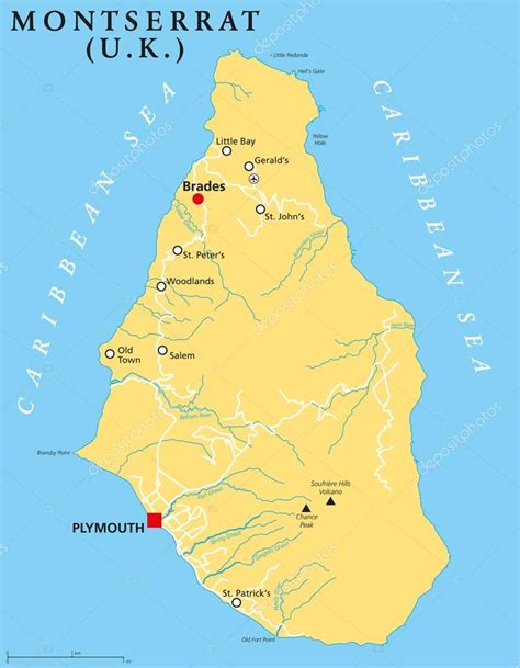 Montserrat Political Map Stock Illustration By ©furian 75323511