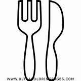Fork Forchetta Coltello Noun Ultracoloringpages sketch template