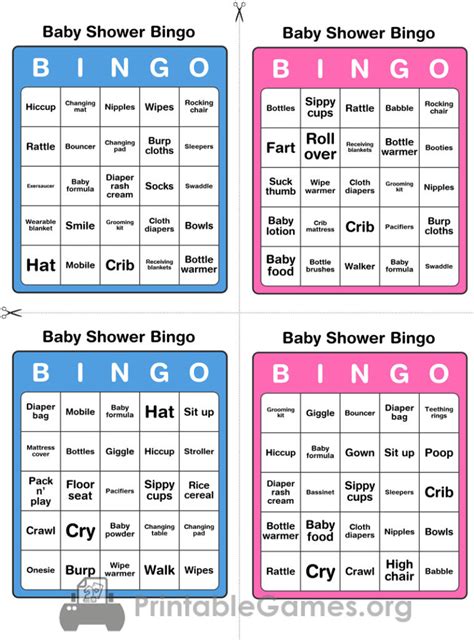 downloadable   printable baby bingo cards  calendar printable