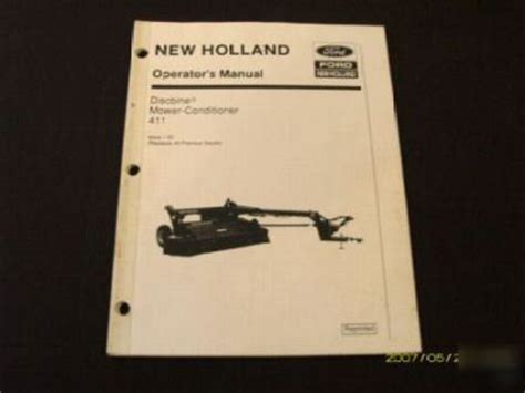 holland  discbine mower operators manual