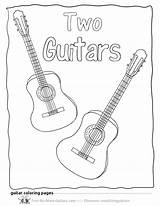 Coloring Guitar Pages Kids Acoustic Activities Music Guitars Printable Getcolorings Outline Shape Easy sketch template