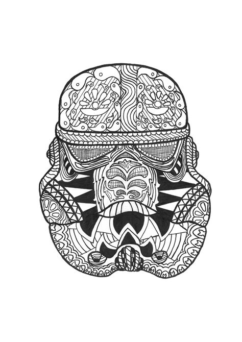 zentangle stormtrooper star wars kids coloring pages