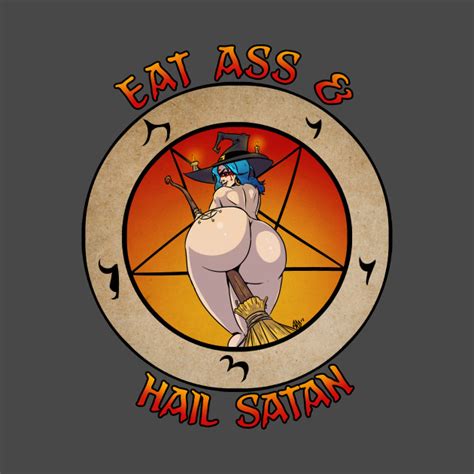 eat ass and hail satan pin up girl t shirt teepublic