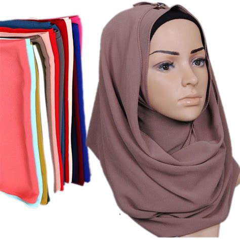 hot 2017 high quality pearl bubble chiffon shawls hijab