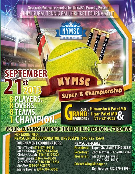sports flyer deisgn nymsc super  championship tennis ball cricket