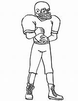 Football Player Coloring Pages Kids Players Standing Printable Sports Nfl Rugby Drawing Clipart Sheets Color Cutouts People Boys Outline Cartoon sketch template