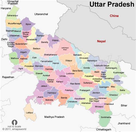 uttar pradesh map india map  uttar pradesh state india