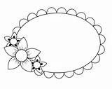 Frame Coloring Pages Flower Printable Book sketch template