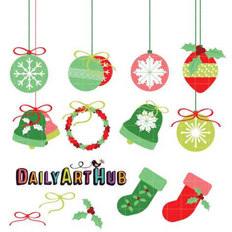 christmas decorations clip art set daily art hub graphics