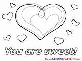 Sweet Coloring Pages Compliment Valentine Sheet Title sketch template