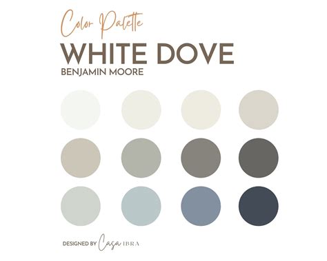 white dove paint color palette benjamin moore interior paint etsy