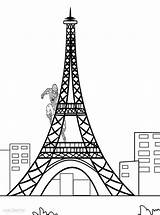 Torre Eiffel Colorear sketch template