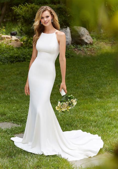 bree wedding dress sheath wedding gown halter wedding dress bridal wedding dresses white