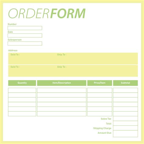 images   printable blank order forms  printable