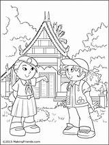 Coloring Pages Girl Guide Thailand Guides Printable International Scouts sketch template