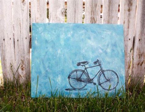 leinwandbilder blau hintergrund selber gestalten diy fahrrad diy canvas