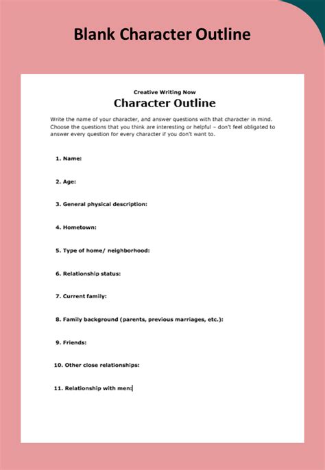 blank character outline