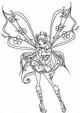 Winx Colorear Flora Fee Enchantix Kolorowanki Kolorowanka Wydruku Dziewczyn Coloriages Klub Malowanki sketch template