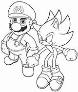 Sonic Coloring Pages Mario Hedgehog Printable sketch template