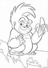 Gorilla Tarzan Gorille Terk Little Wydruku Coloriages Colorier Kolorowanka Malvorlage Besten Bajki Dzieci Tegning Drawings Tarzans Kolorowanki sketch template