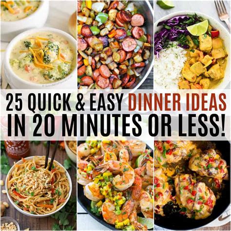 fast  easy dinner ideas examples  forms