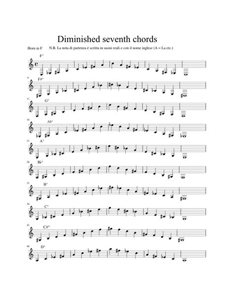 diminished scales french horn scale diminuite corno francese sheet