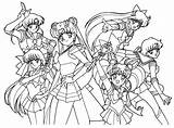 Sailor Moon Group Coloring Pages Getcolorings Printable sketch template