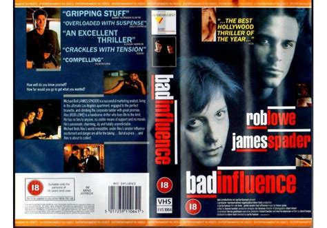 bad influence   entertainment  video united kingdom vhs videotape