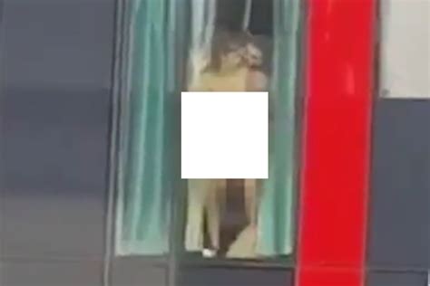 shameless couple has sex while pressed against window of