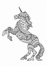 Licorne Unicorni Unicorns Zentangle Licornes Colorier Motifs Adultos Adulti Coloriages Justcolor Colour Unicorno Malbuch Erwachsene Ailes Superbe Einhorn Adultes sketch template