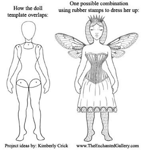 art doll template     paper doll decorated  rubber
