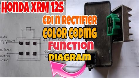 honda xrm  cdi  rectifier color coding function  schematic diagram youtube