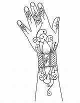 Mehndi Drawing Getdrawings Designs Step Hands sketch template