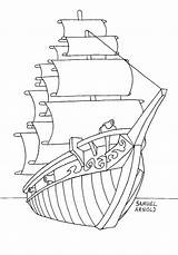 Caravel Galleon sketch template