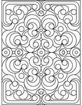 Coloring Pages Pattern Patterns Colouring Print Printable Geometric Stained Deco Glass Color Kids Sheets Hubpages Brick Designs Grown Ups Dover sketch template