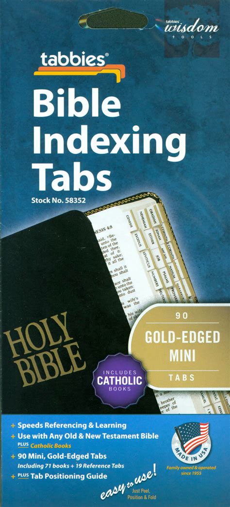 Bible Indexing Tabs Bible Tabs Catholic Edition Mini Gold Edged Pack O