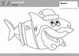 Shark Santa Coloring Finny Pages Super Simple Supersimple Color Printables sketch template