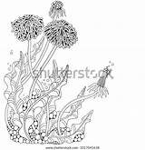 Dandelion Flower sketch template