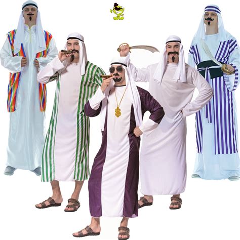 Purim Party Men Arab Arabian Costume Middle East Costume Robe Adult