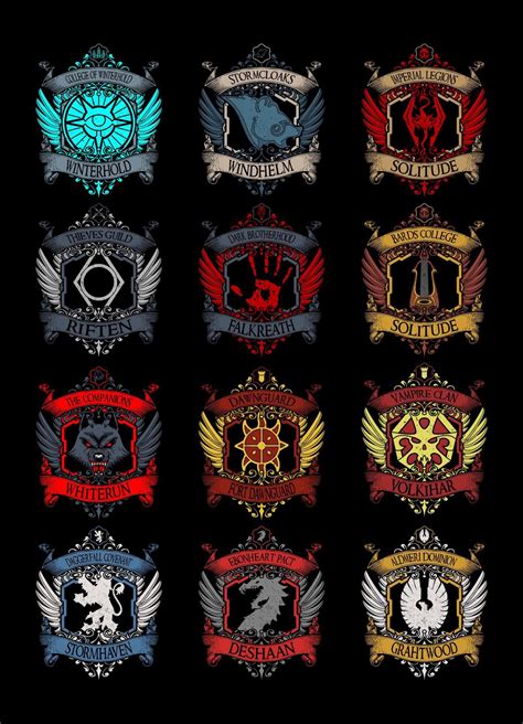 faction crests   games skyrim elderscrolls  gaming